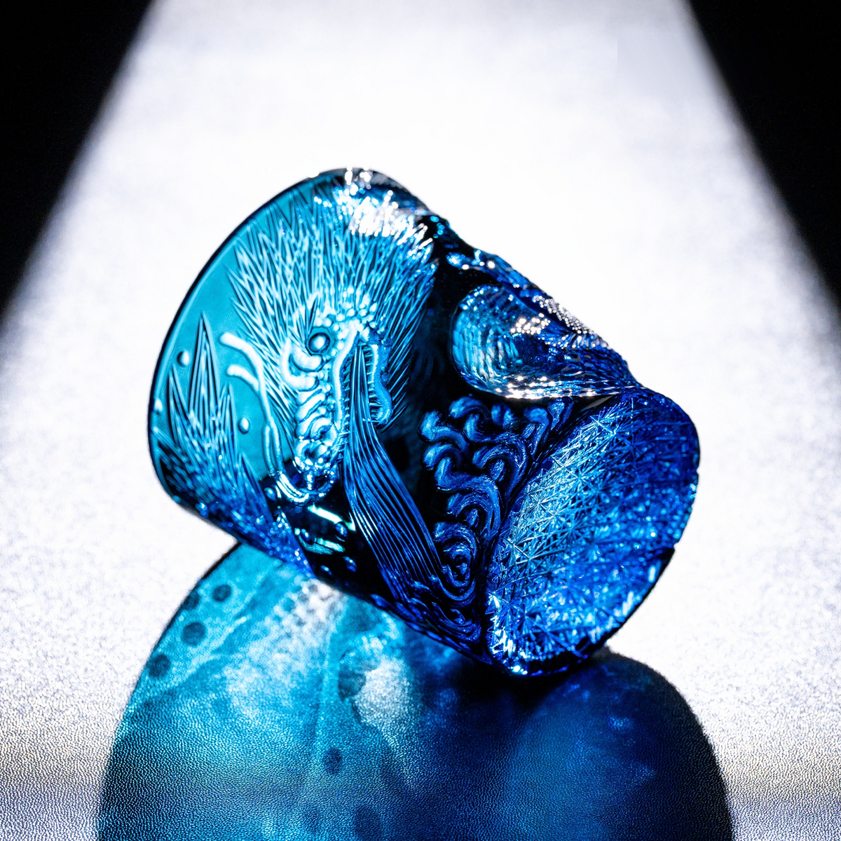 Abyssal Mosasaur Crystal Glass
