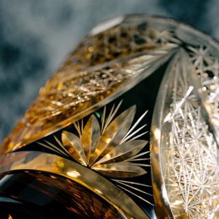 Amber Galaxy Crystal Glass