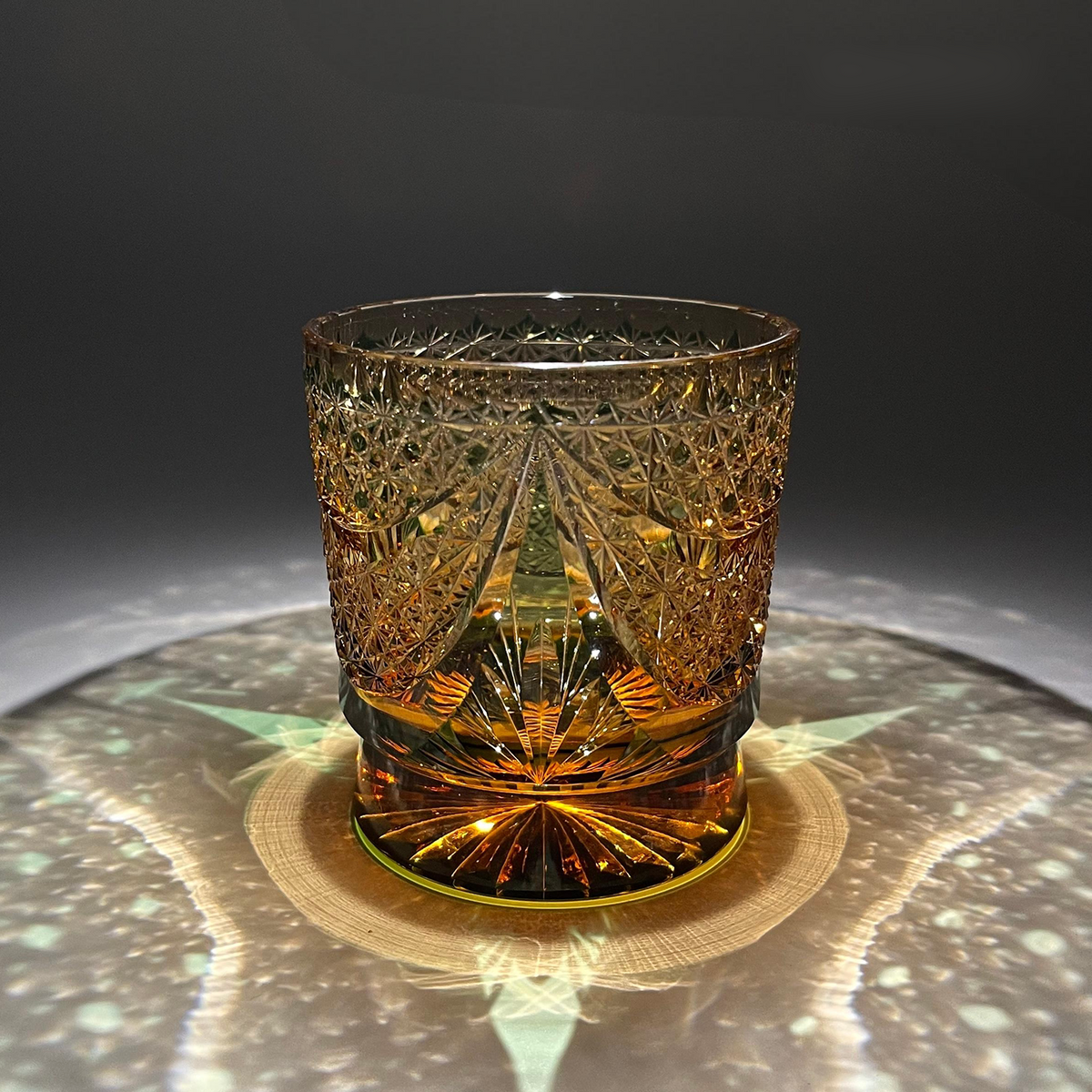 Amber Galaxy Crystal Glass