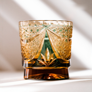 Amber Galaxy Crystal Glass