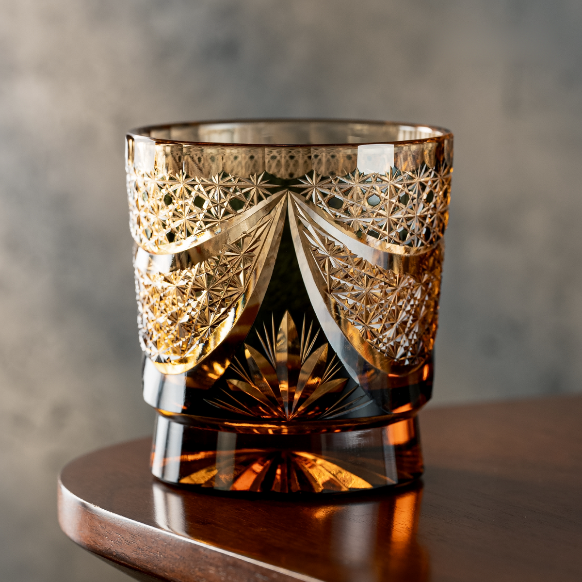 Amber Galaxy Crystal Glass