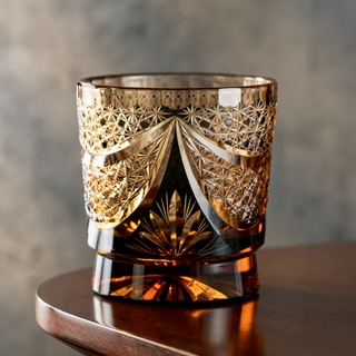Amber Galaxy Crystal Glass