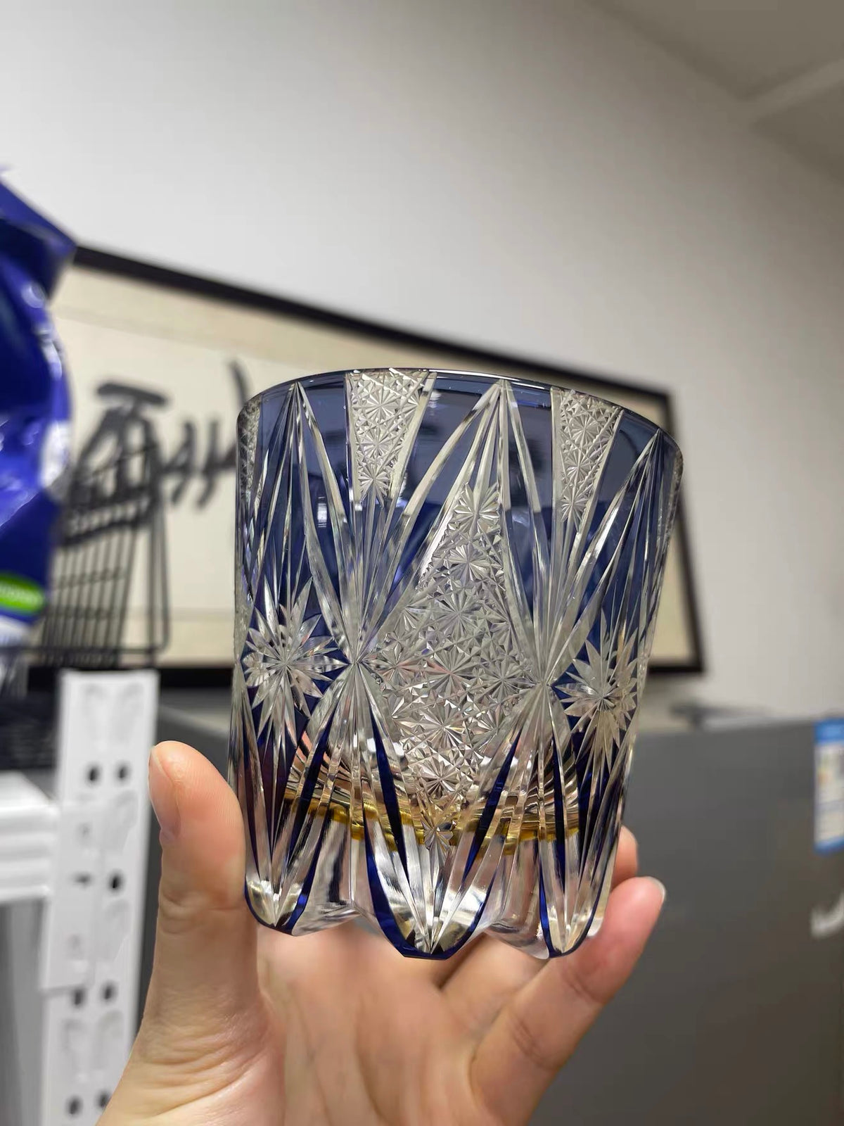 Cobalt Wings Crystal Glass