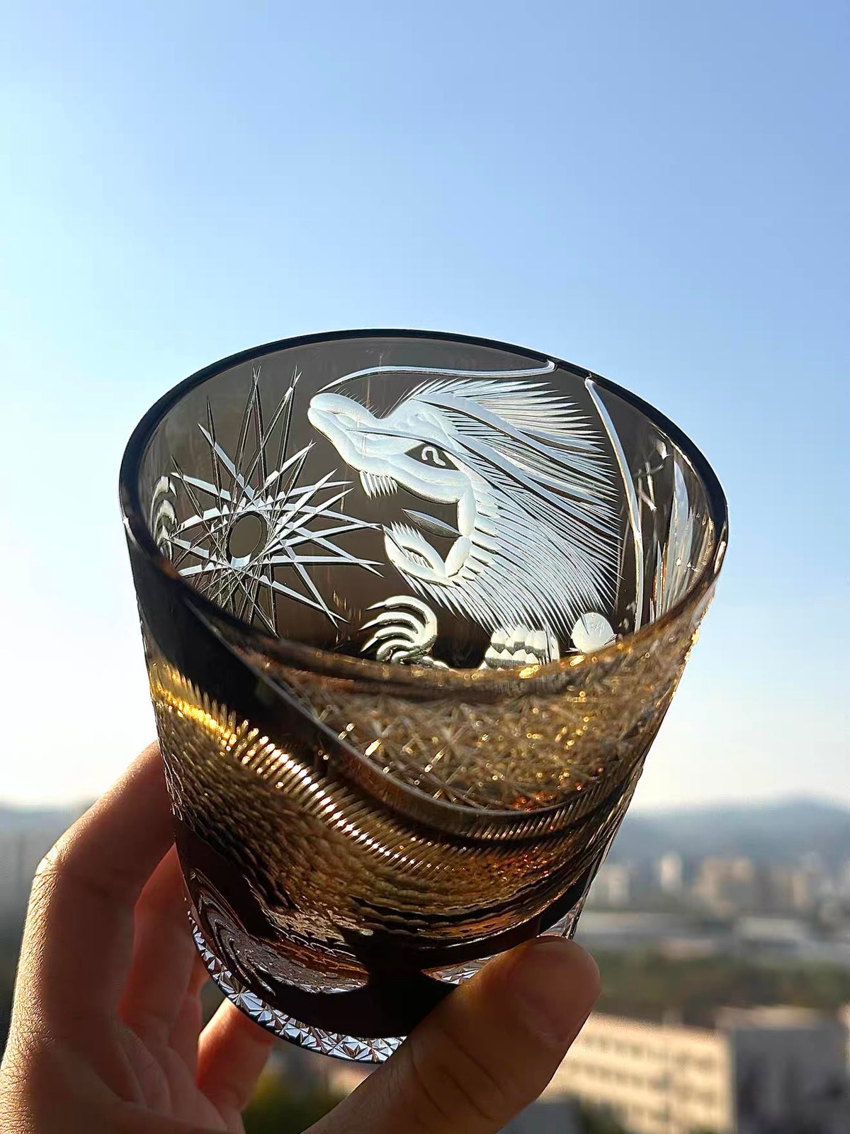 Coiled Dragon Crystal Glass