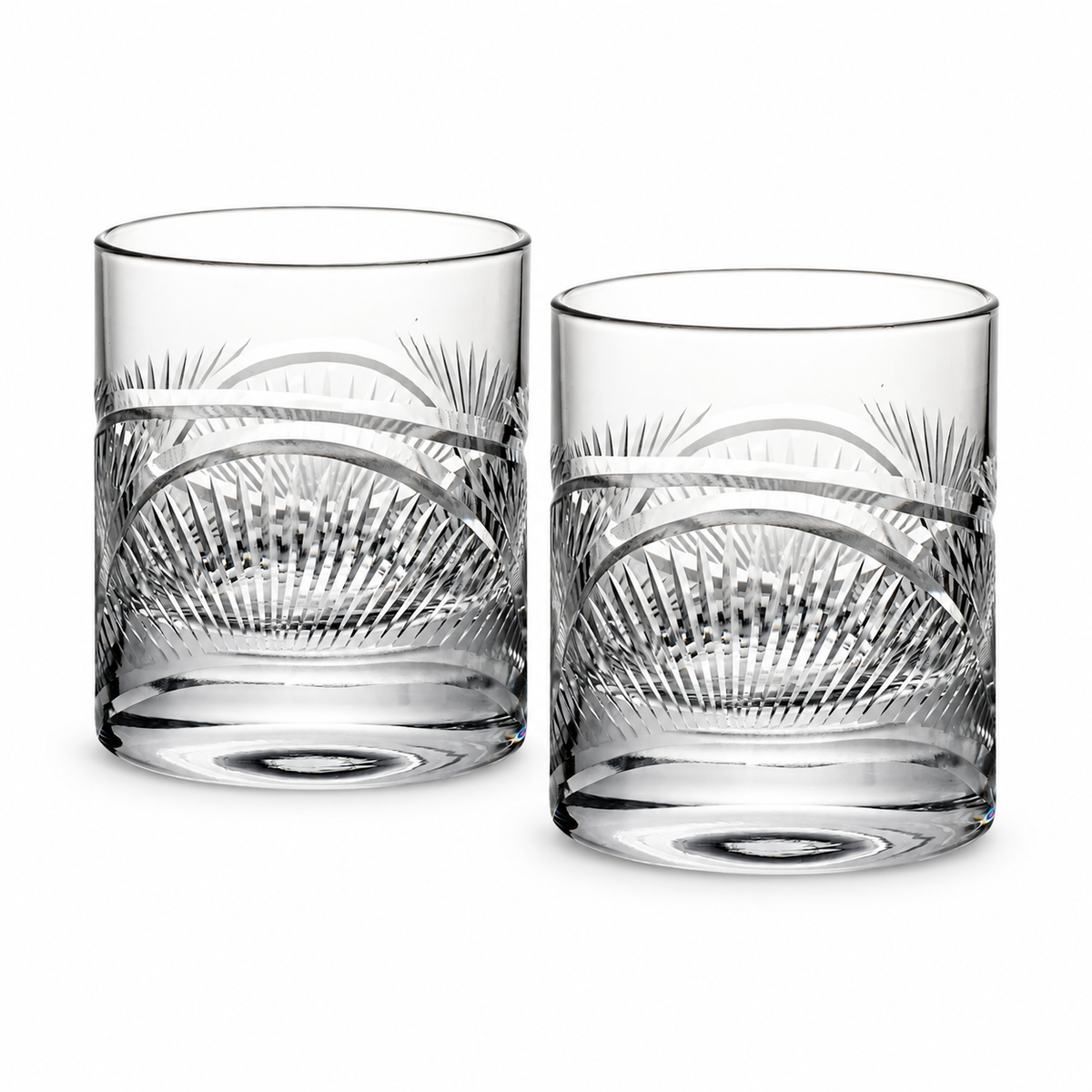 Crane Feather Crystal Glass — Set of Two