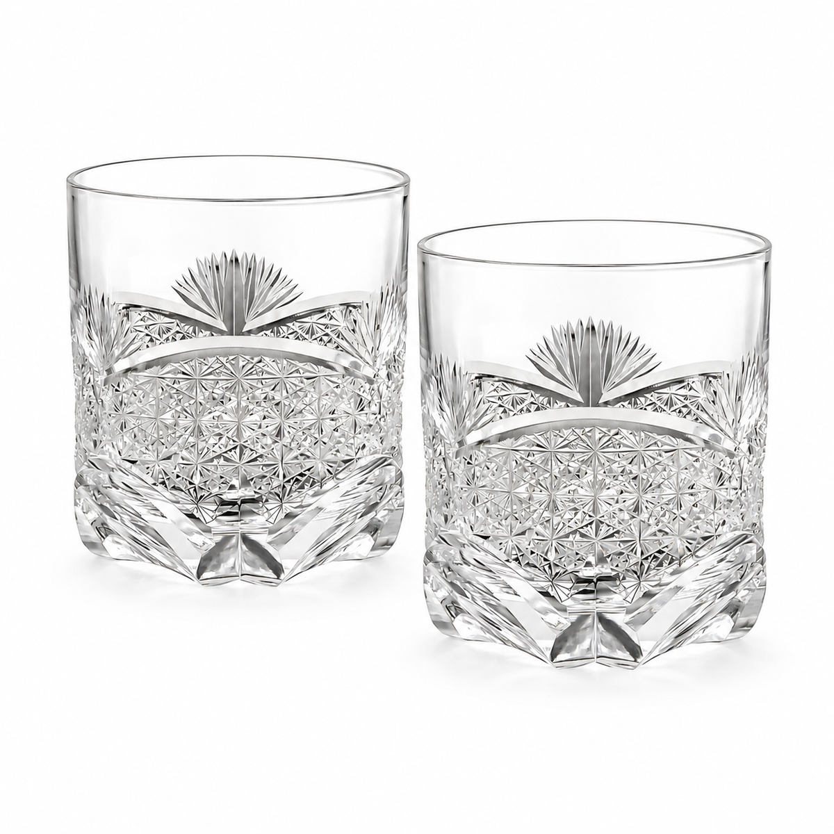 Bamboo Bloom Crystal Glass — Set of Two