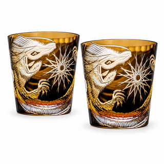 Coiled Dragon Crystal Glass — Set of Two