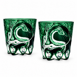 Jade Serpent Crystal Glass — Set of Two