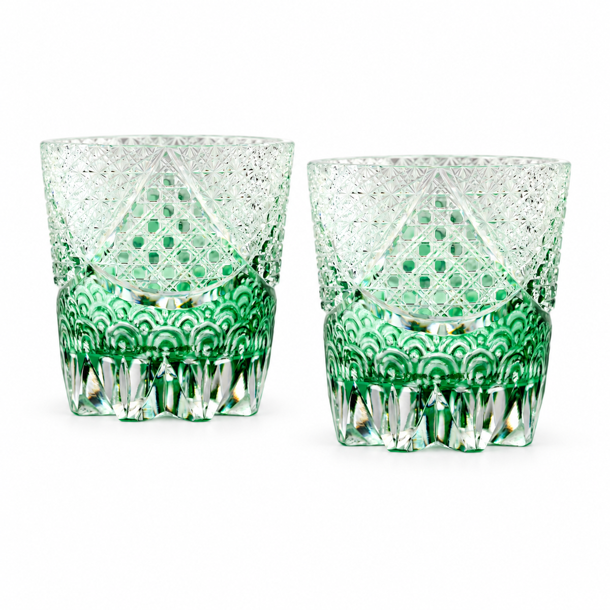 Jade Tide Crystal Glass — Set of Two