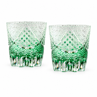 Jade Tide Crystal Glass — Set of Two