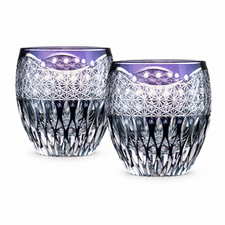 Violet Lotus Crystal Glass — Set of Two