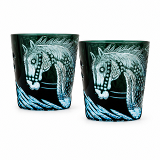 Tang Stallion Crystal Glass — Set of Two