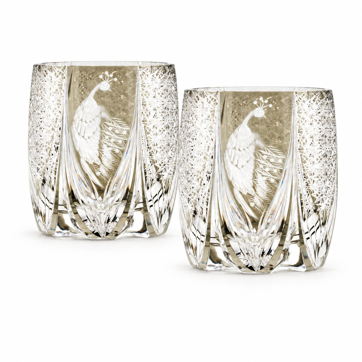 Silver Plume Crystal Glass — Set of Two