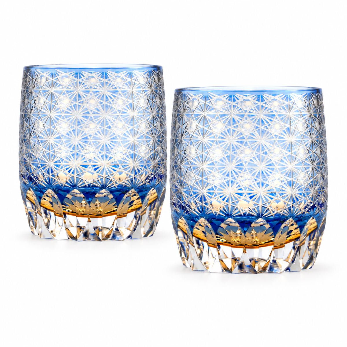 Gilded Daisy Crystal Glass — Set of Two