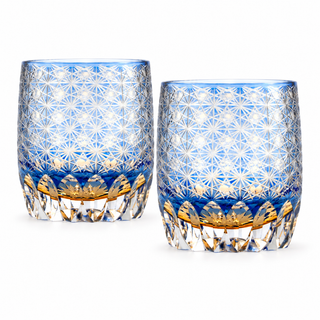 Gilded Daisy Crystal Glass — Set of Two