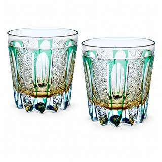 Jade Pillar Crystal Glass — Set of Two