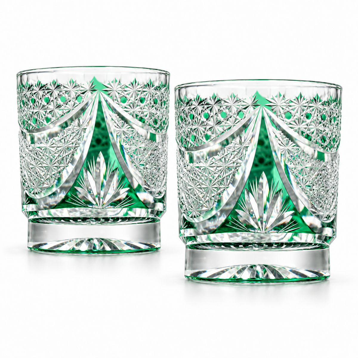 Emerald Galaxy Crystal Glass — Set of Two