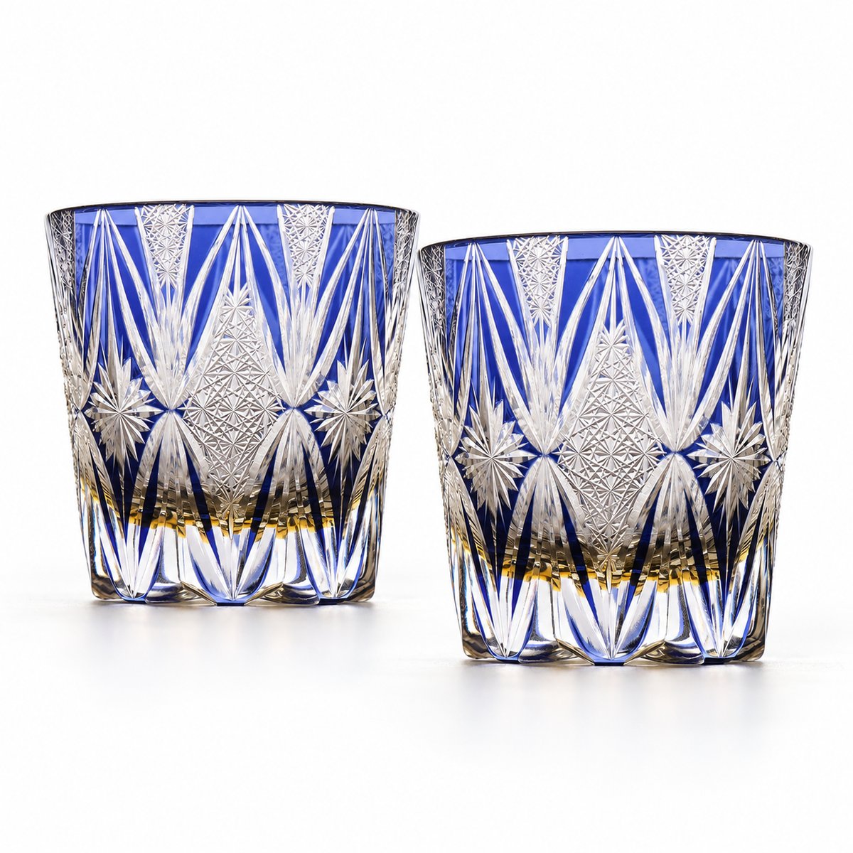 Cobalt Wings Crystal Glass — Set of Two