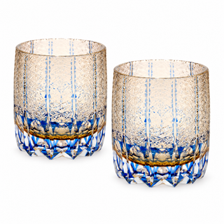 Sapphire Rain Crystal Glass — Set of Two