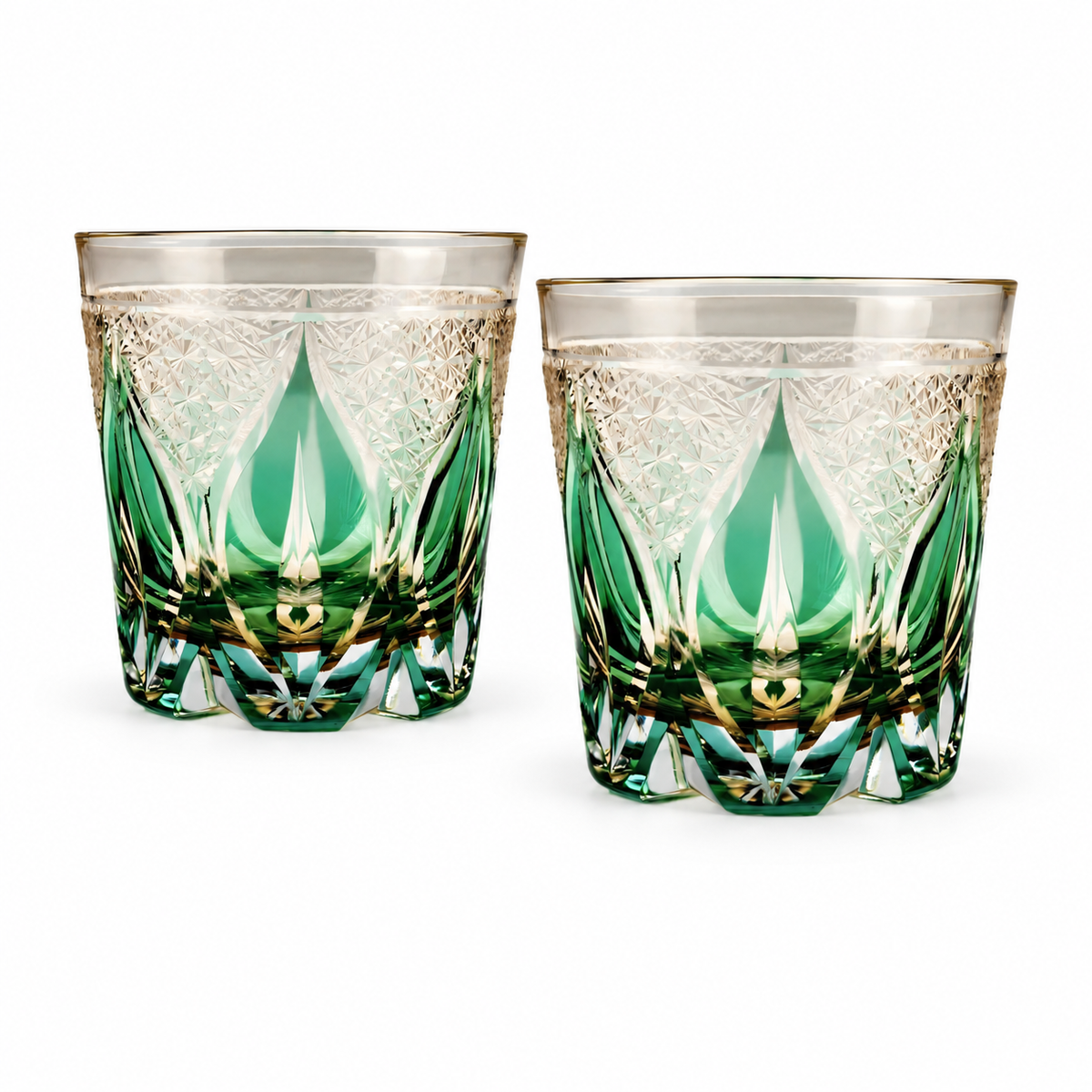Jade Droplet Crystal Glass — Set of Two