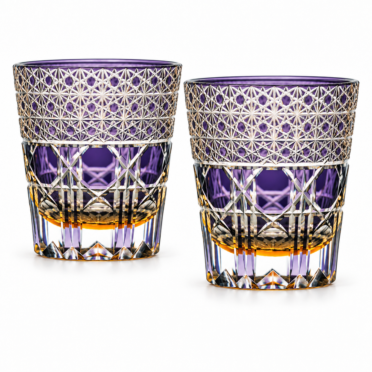 Jewel Crystal Glass — Purple — Set of Two