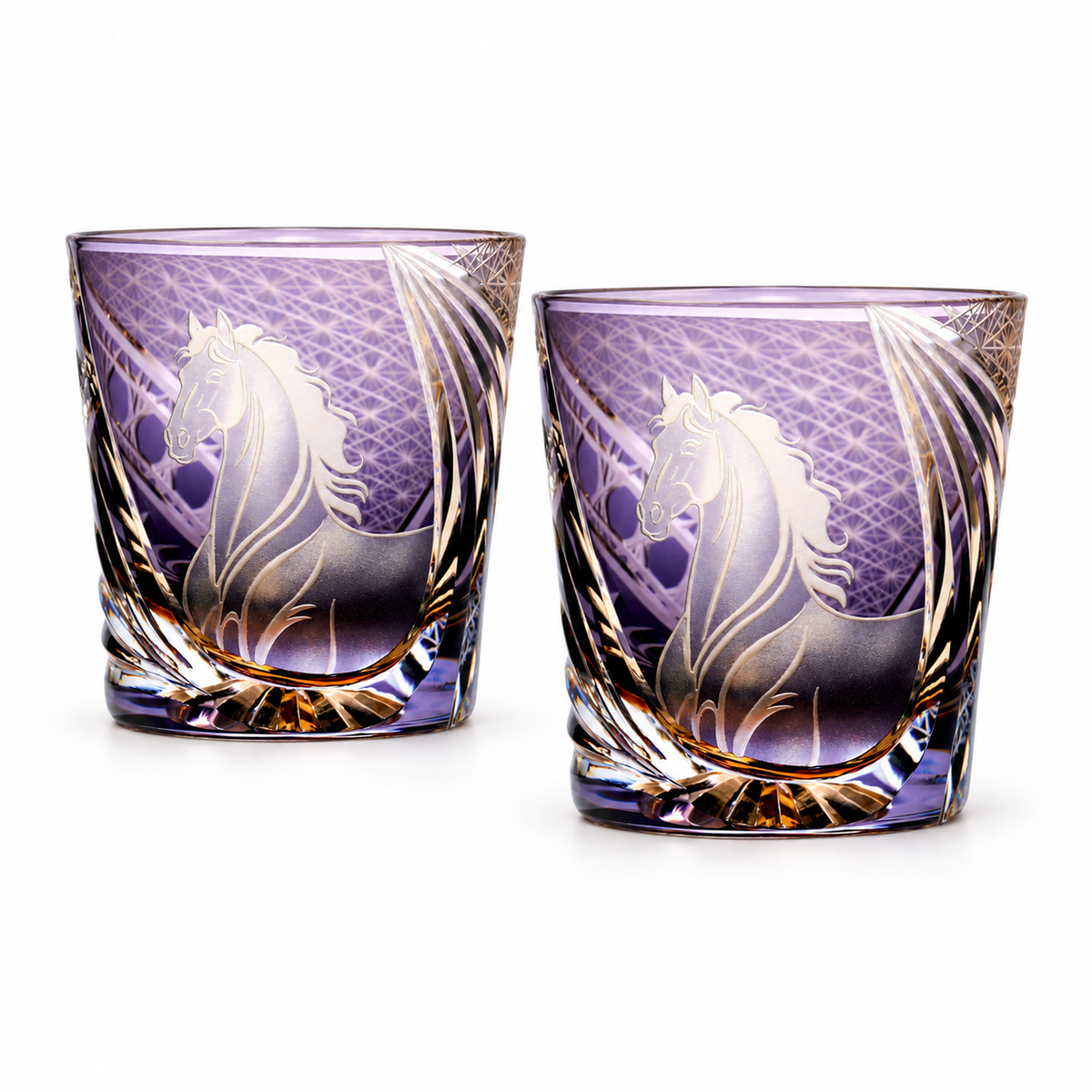 Noble Steed Crystal Glass — Set of Two