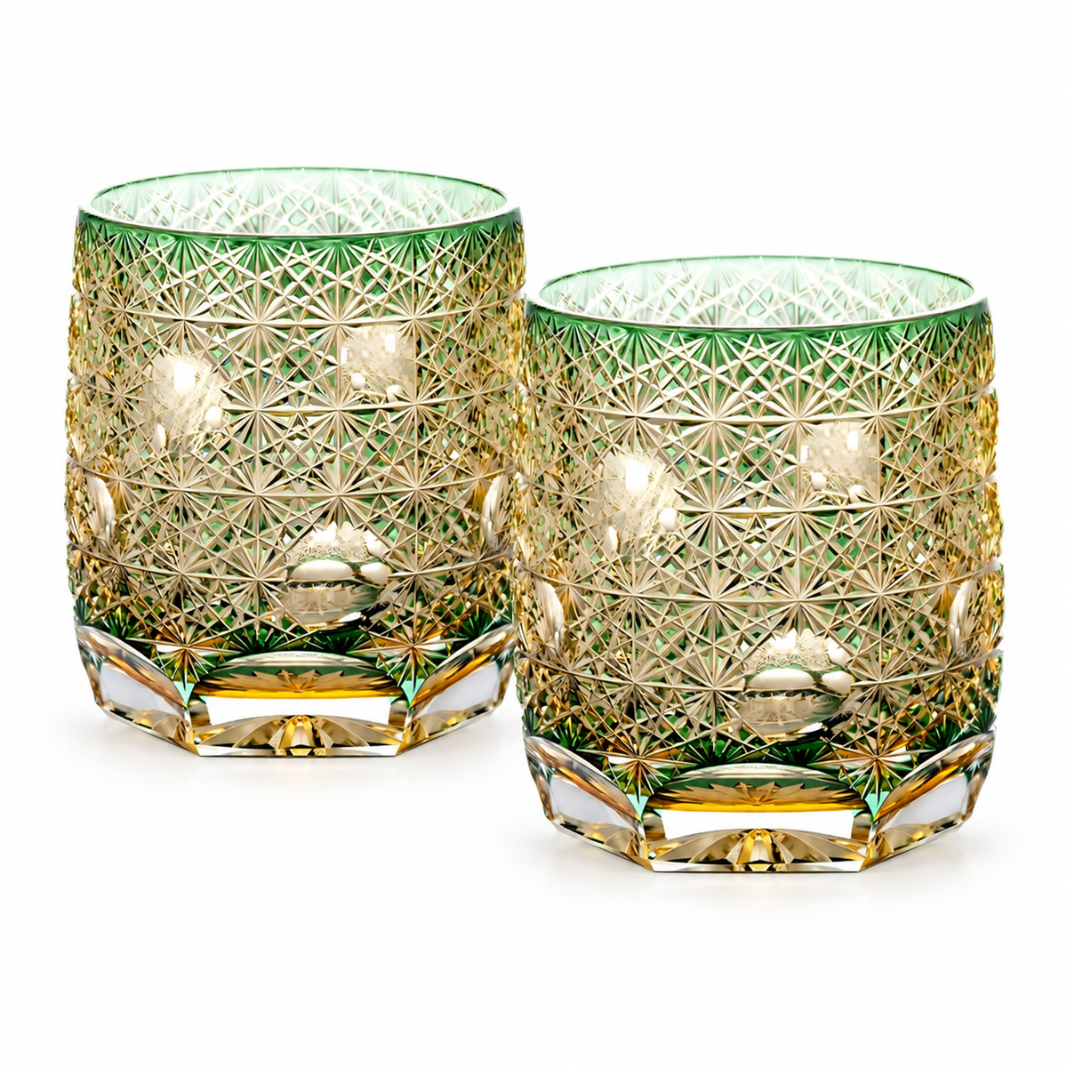 Verdant Lace Crystal Glass — Set of Two