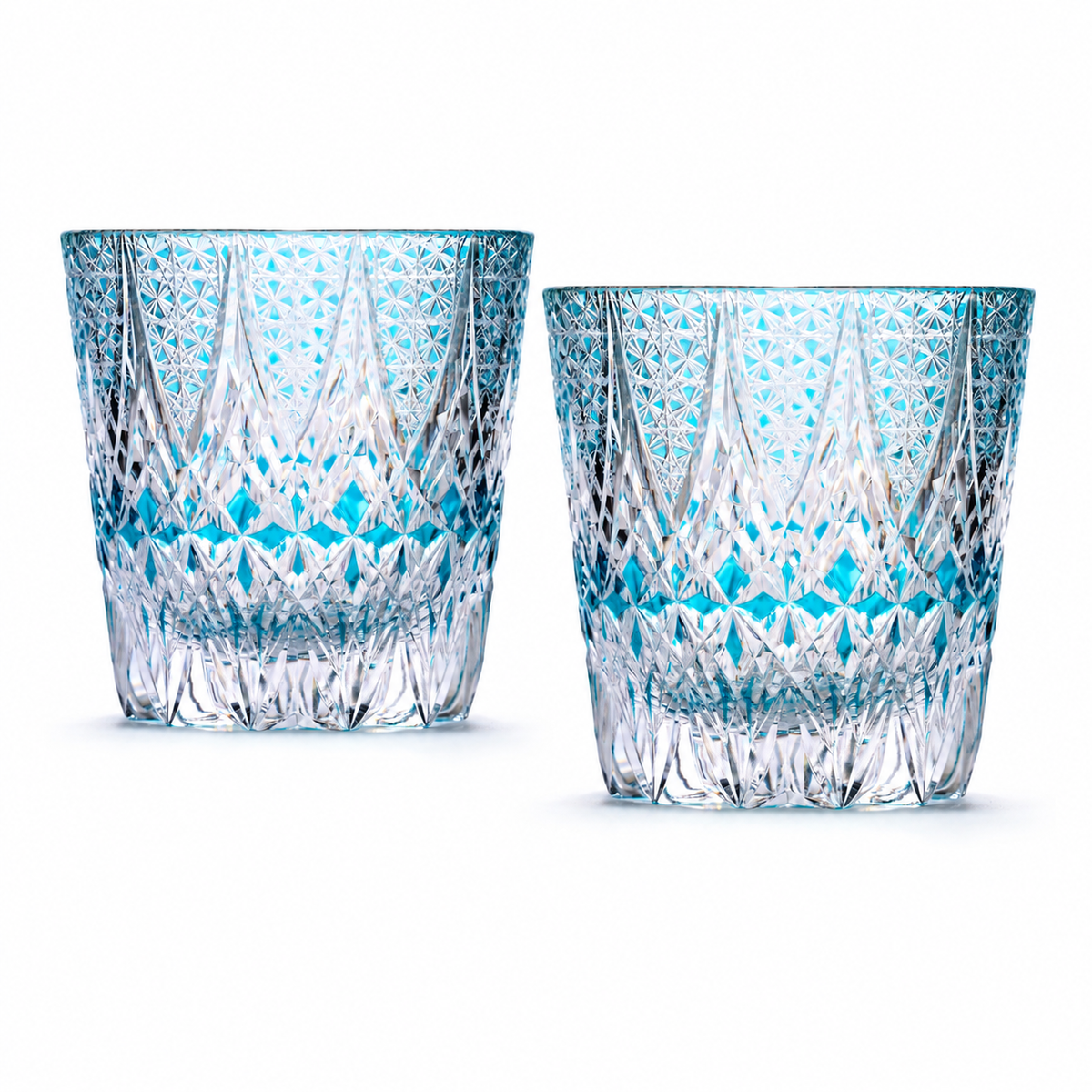 Sky Blossom Crystal Glass — Set of Two