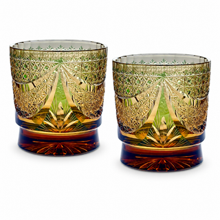 Amber Galaxy Crystal Glass — Set of Two