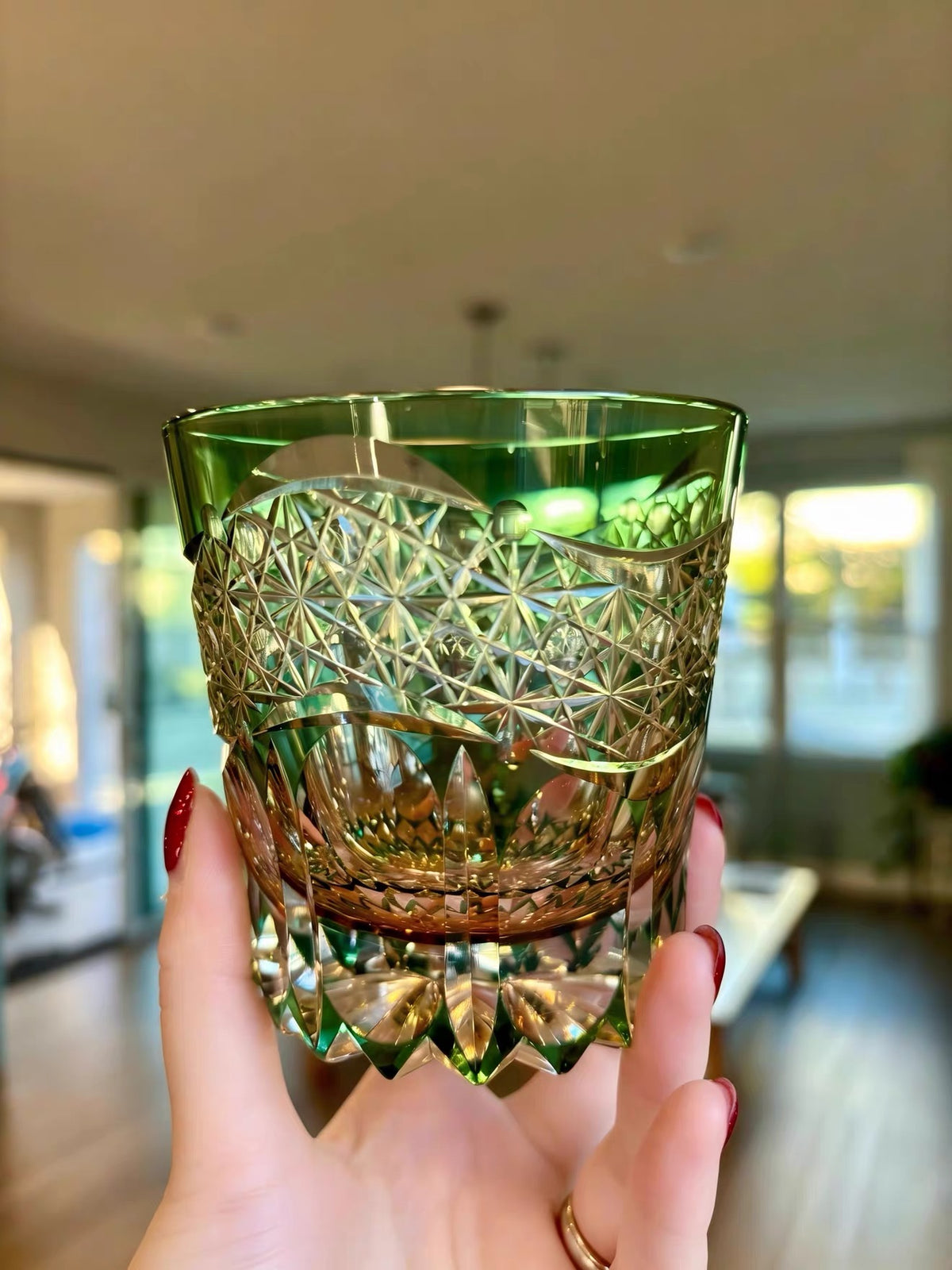 Emerald Radiance Crystal Glass