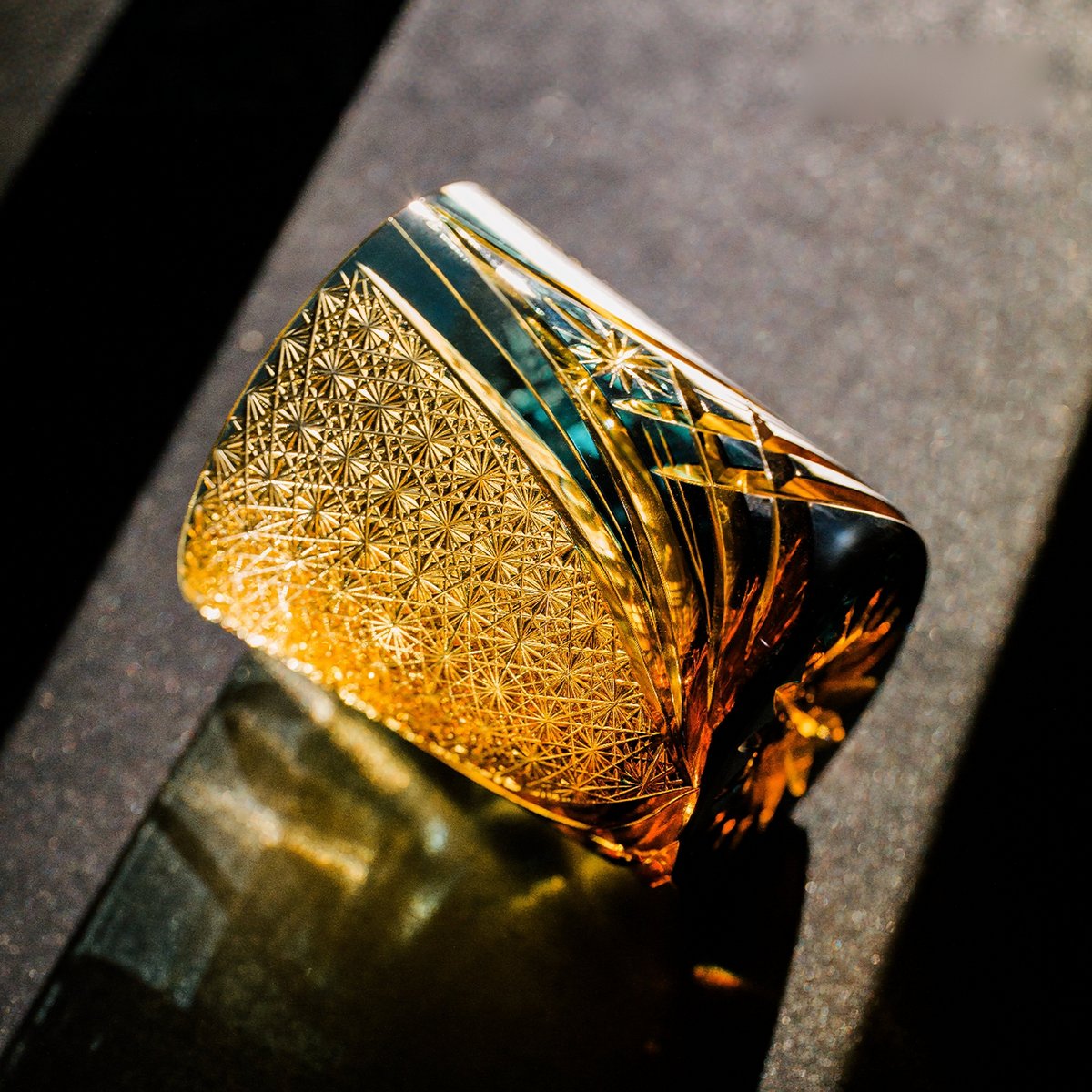 Gilded Apex Crystal Glass