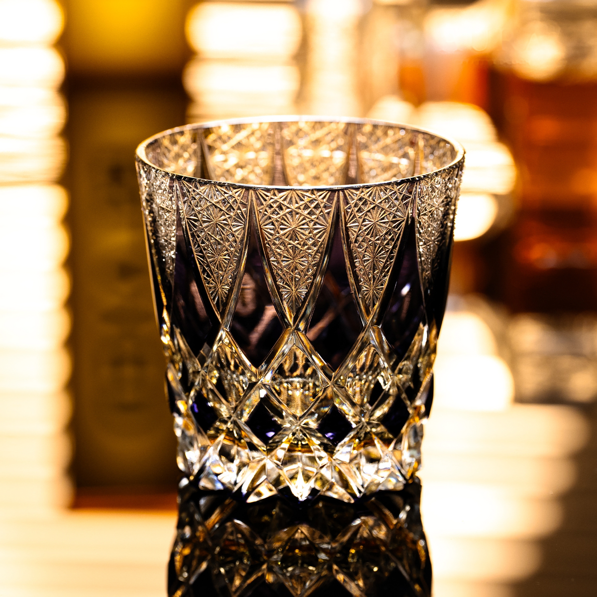 Gilded Violet Crystal Glass