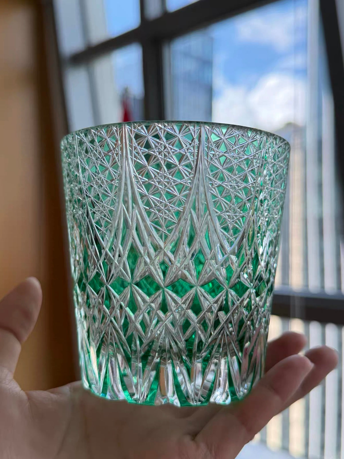 Jade Blossom Crystal Glass