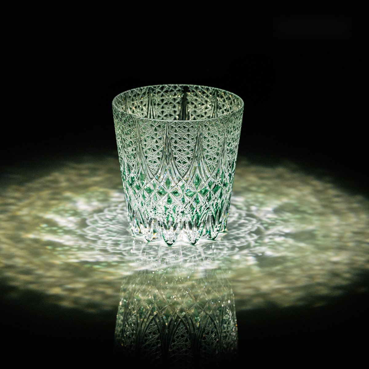 Jade Blossom Crystal Glass