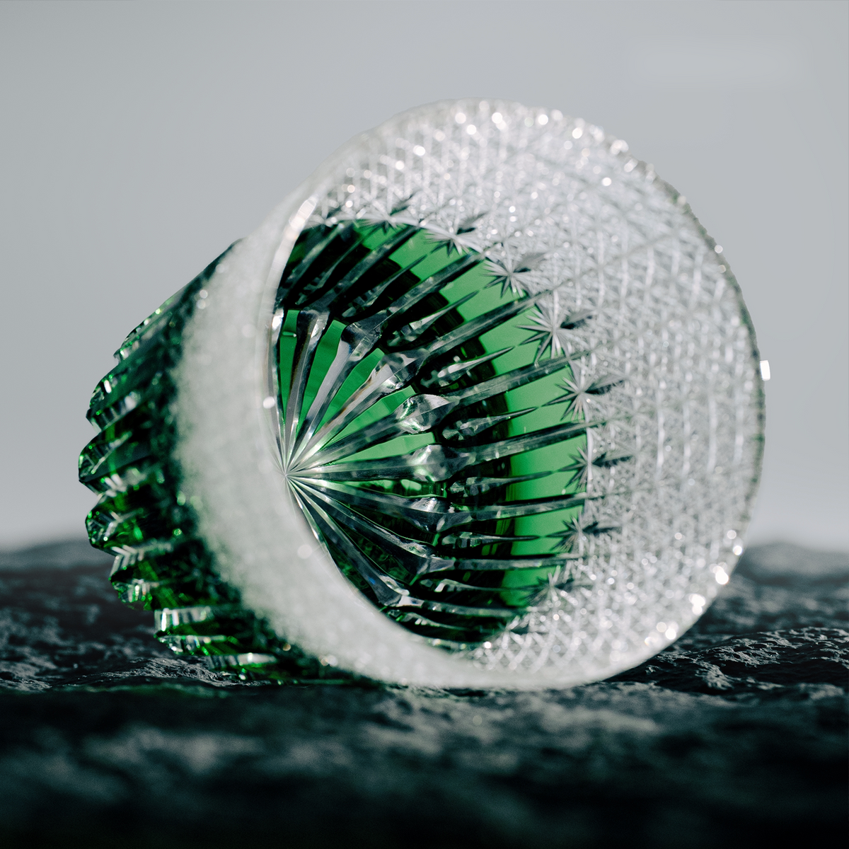 Jade Harvest Crystal Glass