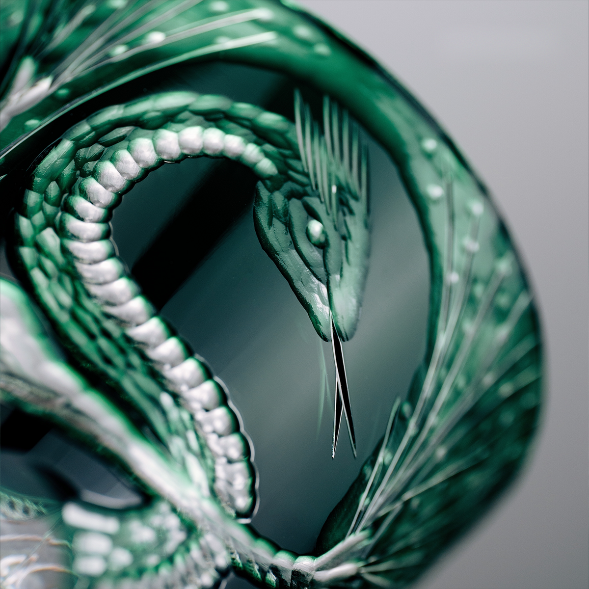 Jade Serpent Crystal Glass