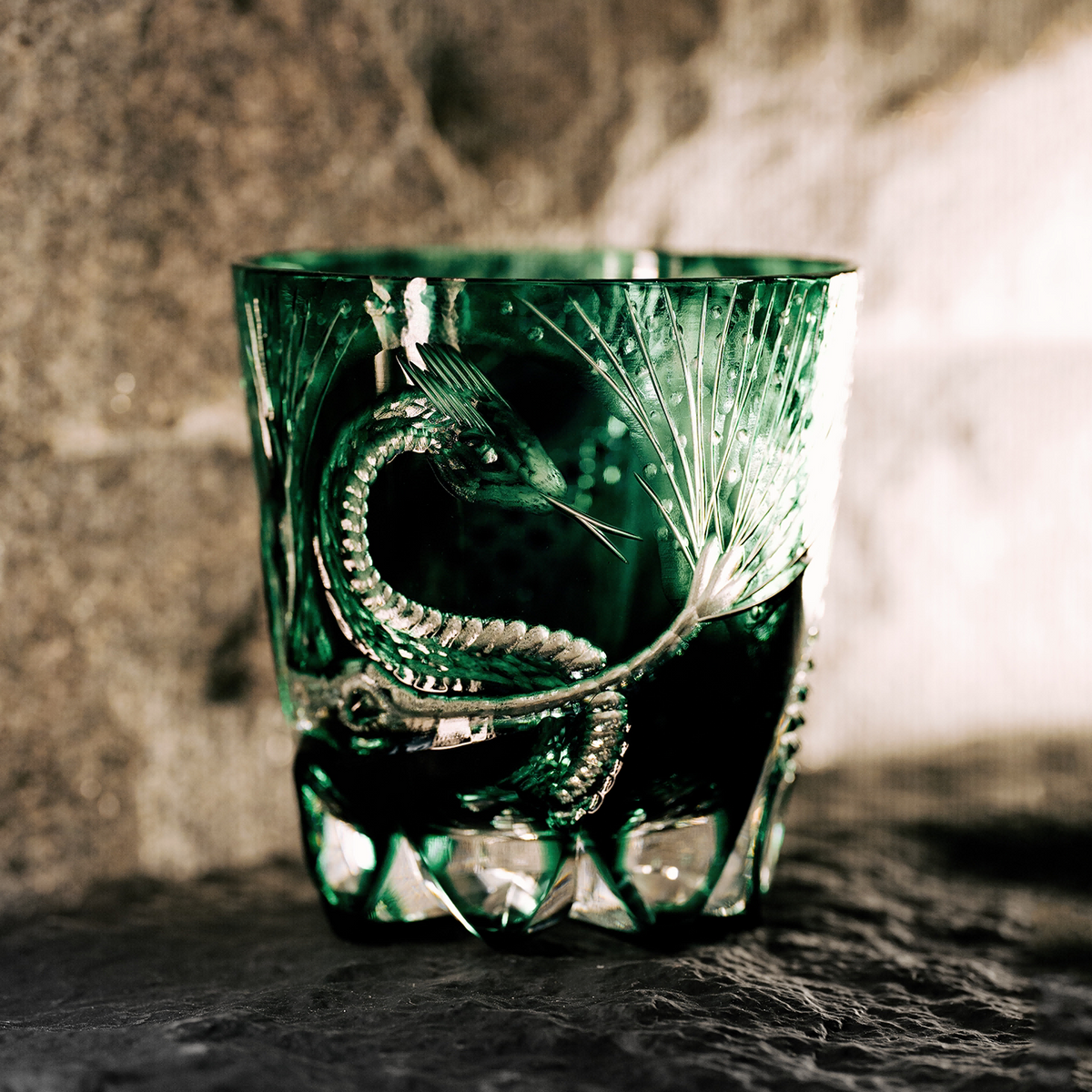 Jade Serpent Crystal Glass