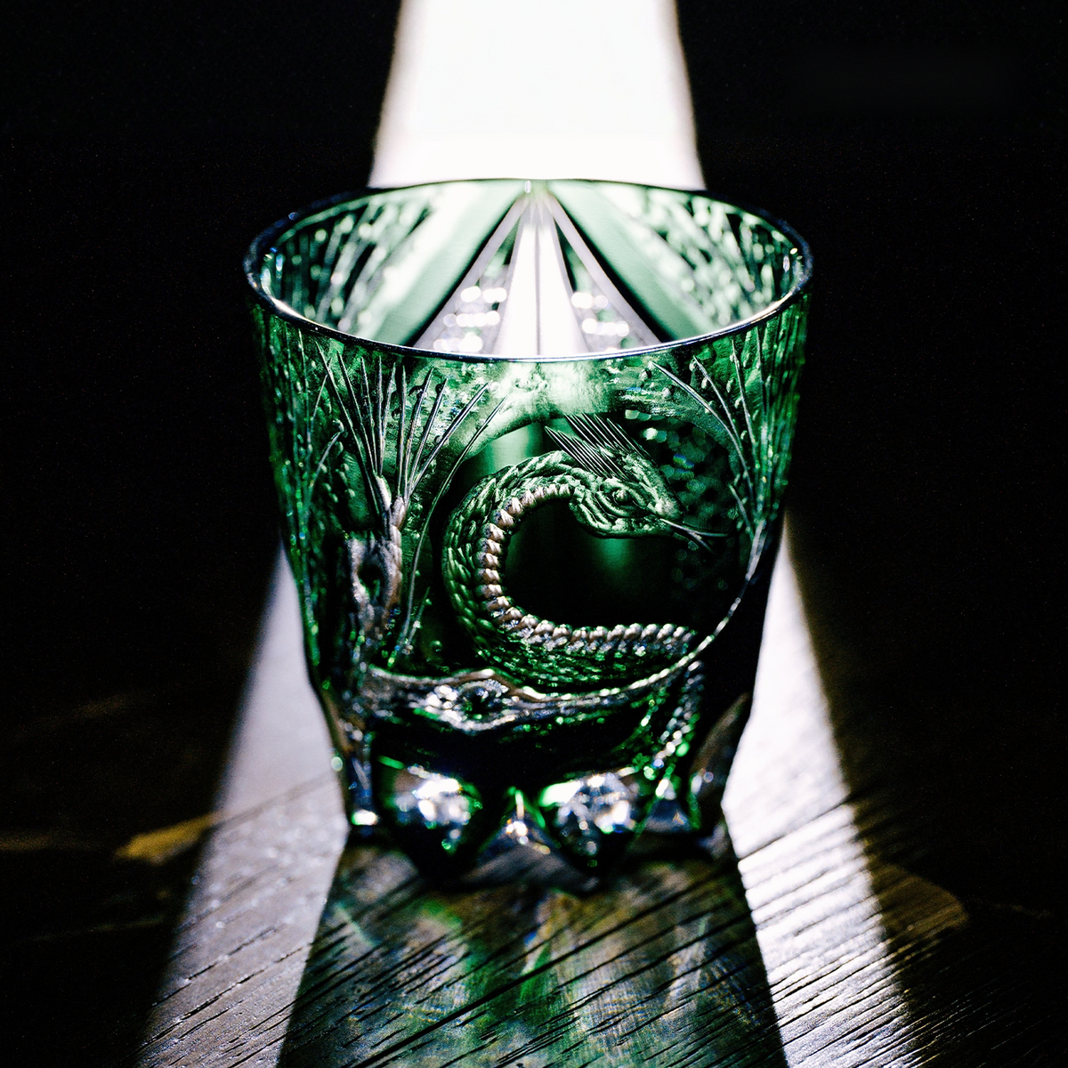 Jade Serpent Crystal Glass