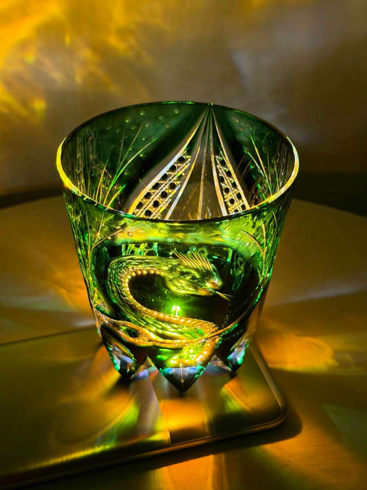 Jade Serpent Crystal Glass