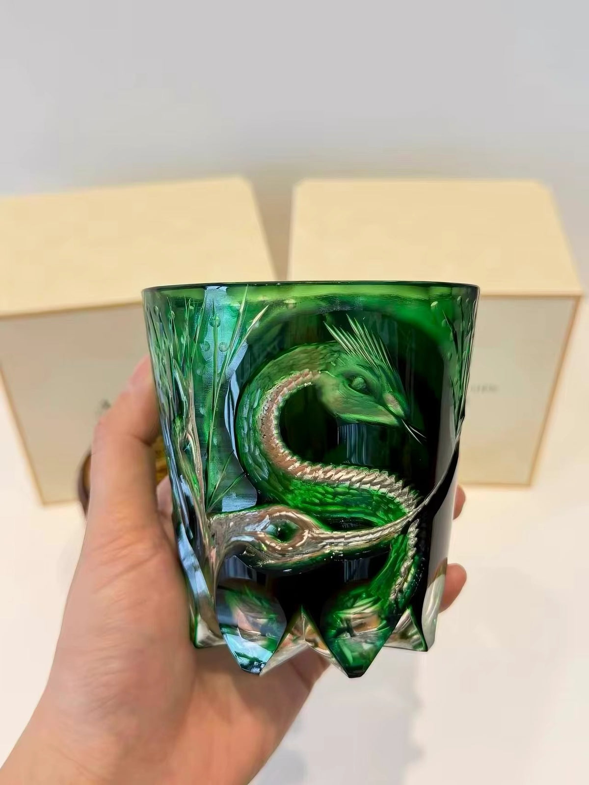 Jade Serpent Crystal Glass