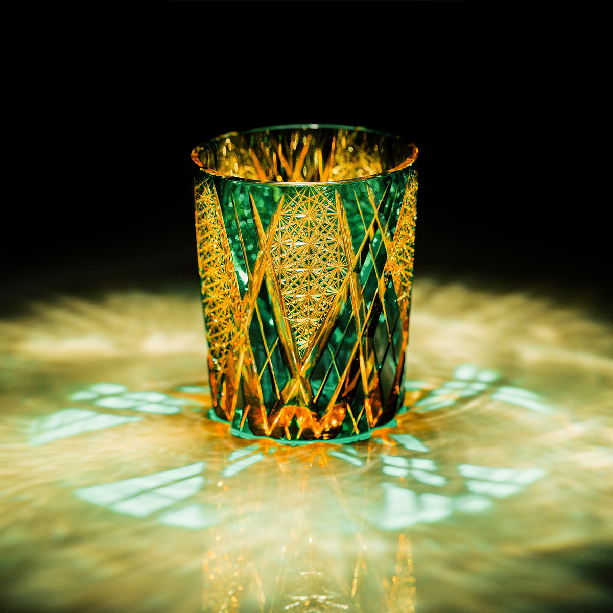 Jade Sunburst Crystal Glass