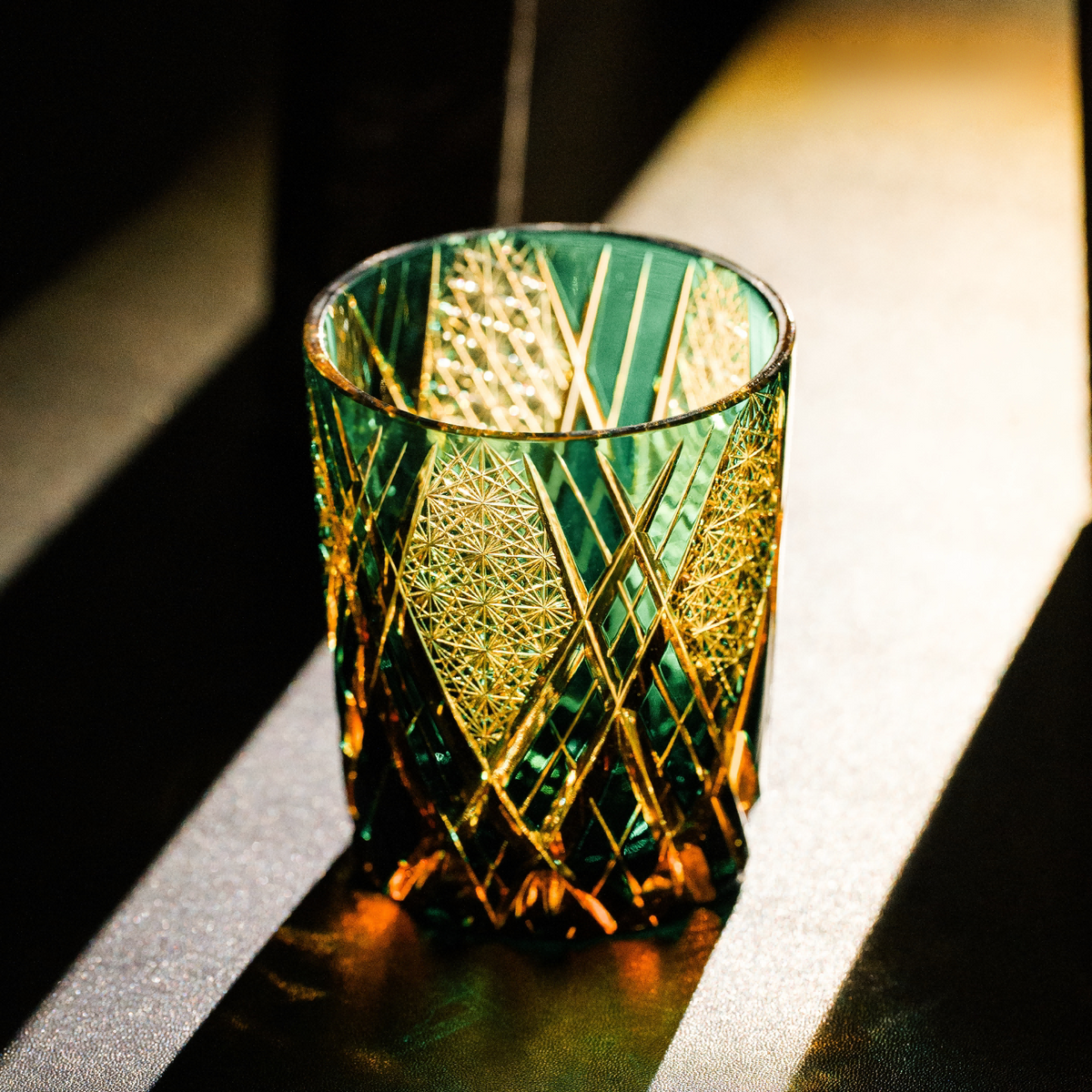 Jade Sunburst Crystal Glass