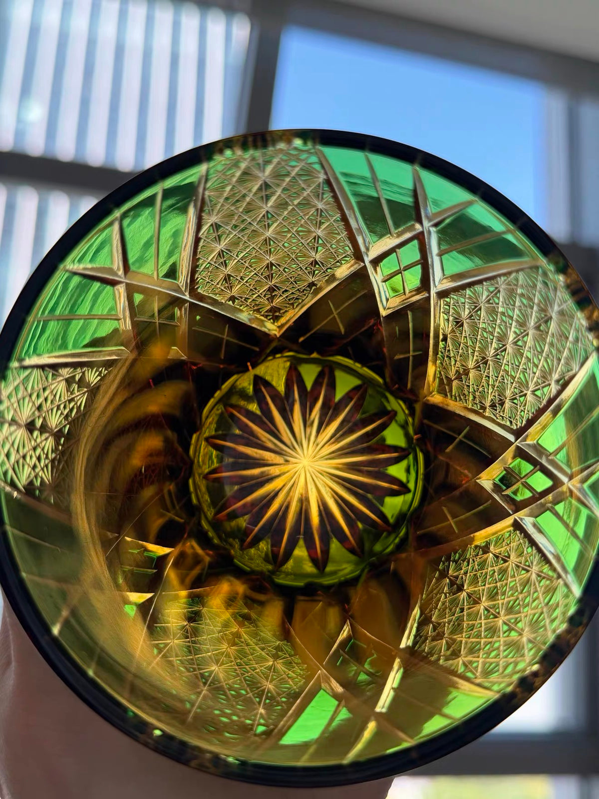 Jade Sunburst Crystal Glass