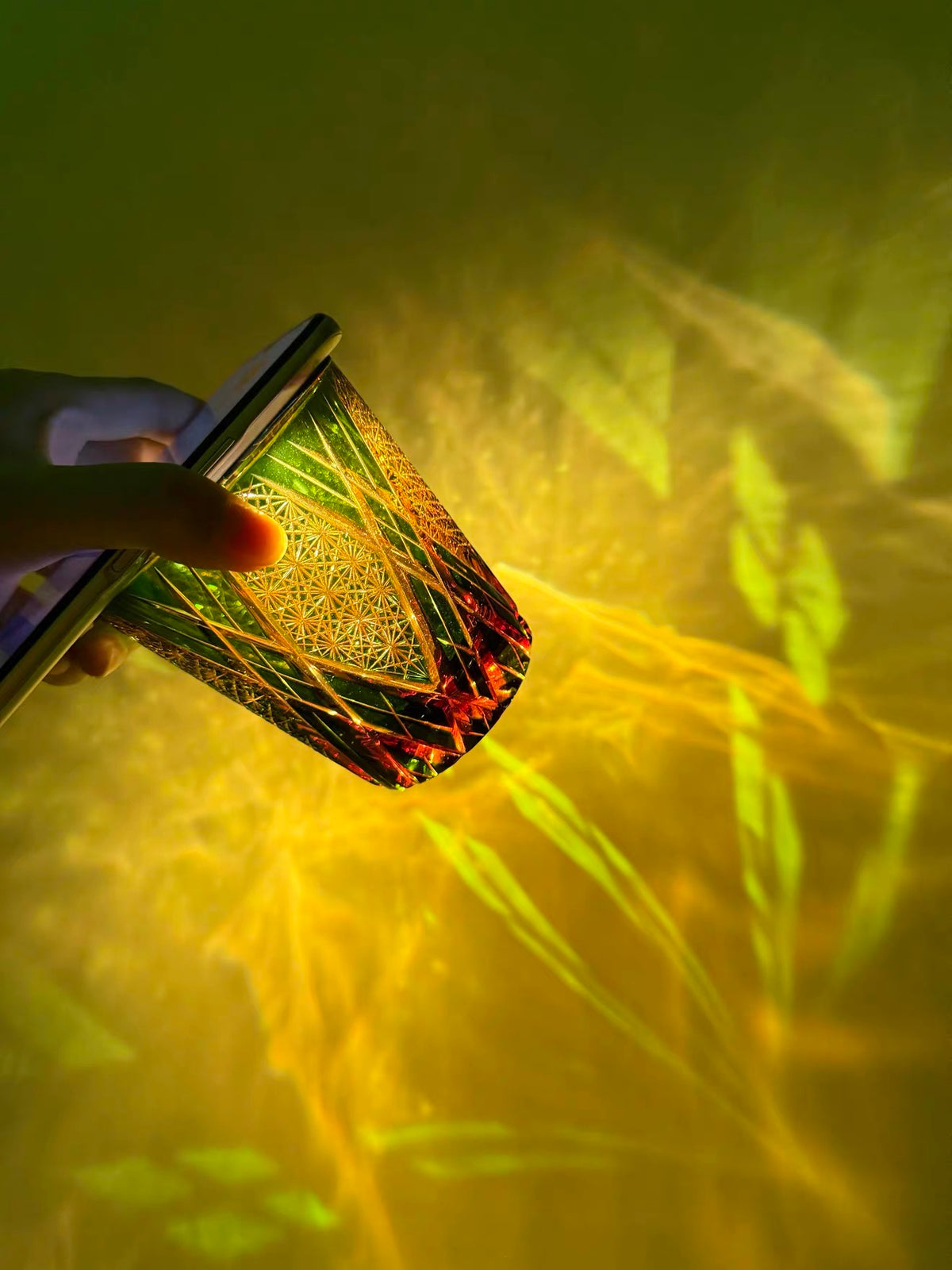 Jade Sunburst Crystal Glass