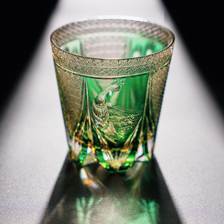 Peacock Crest Crystal Glass