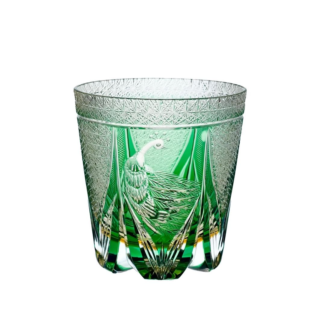 Peacock Crest Crystal Glass