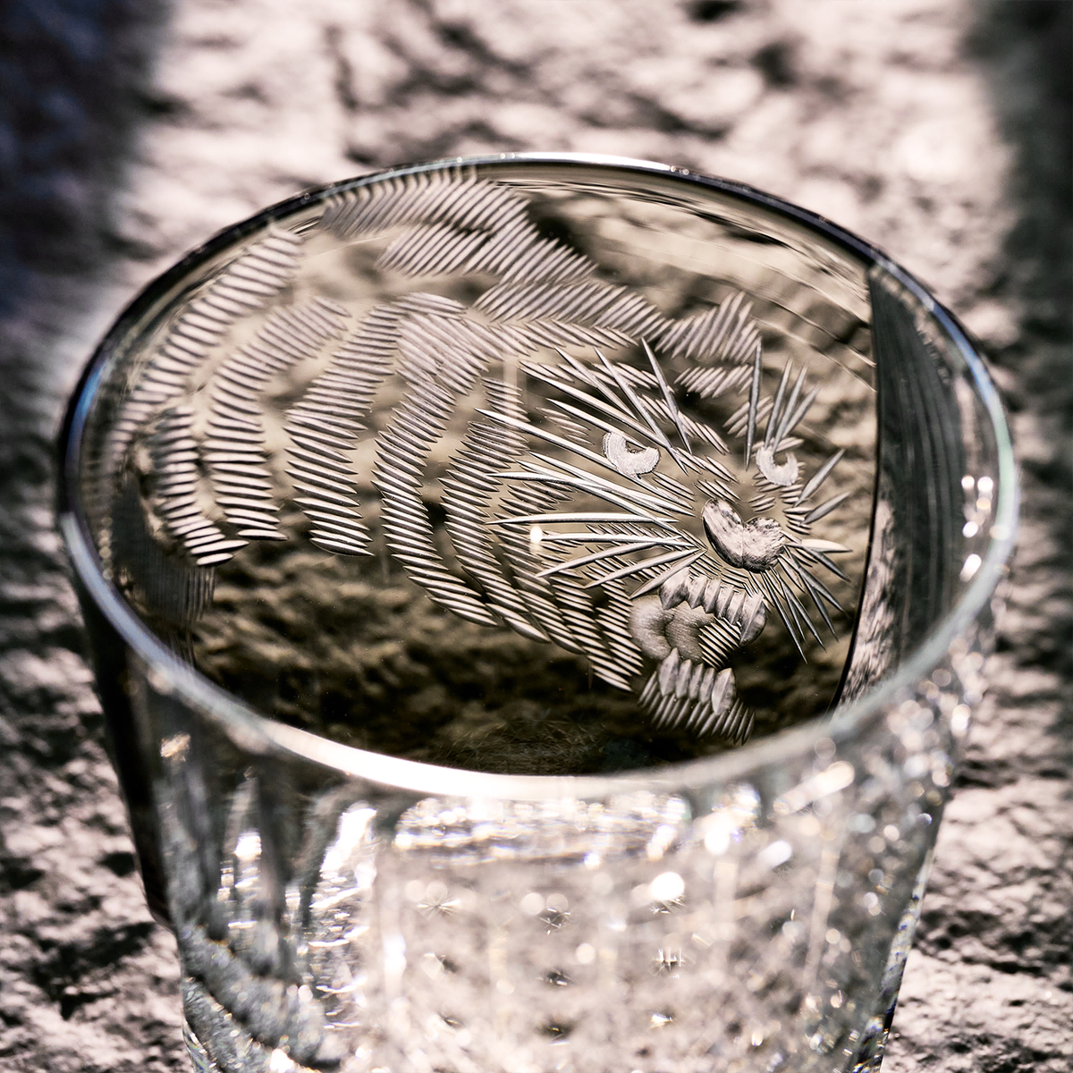 Roaring Tiger Crystal Glass