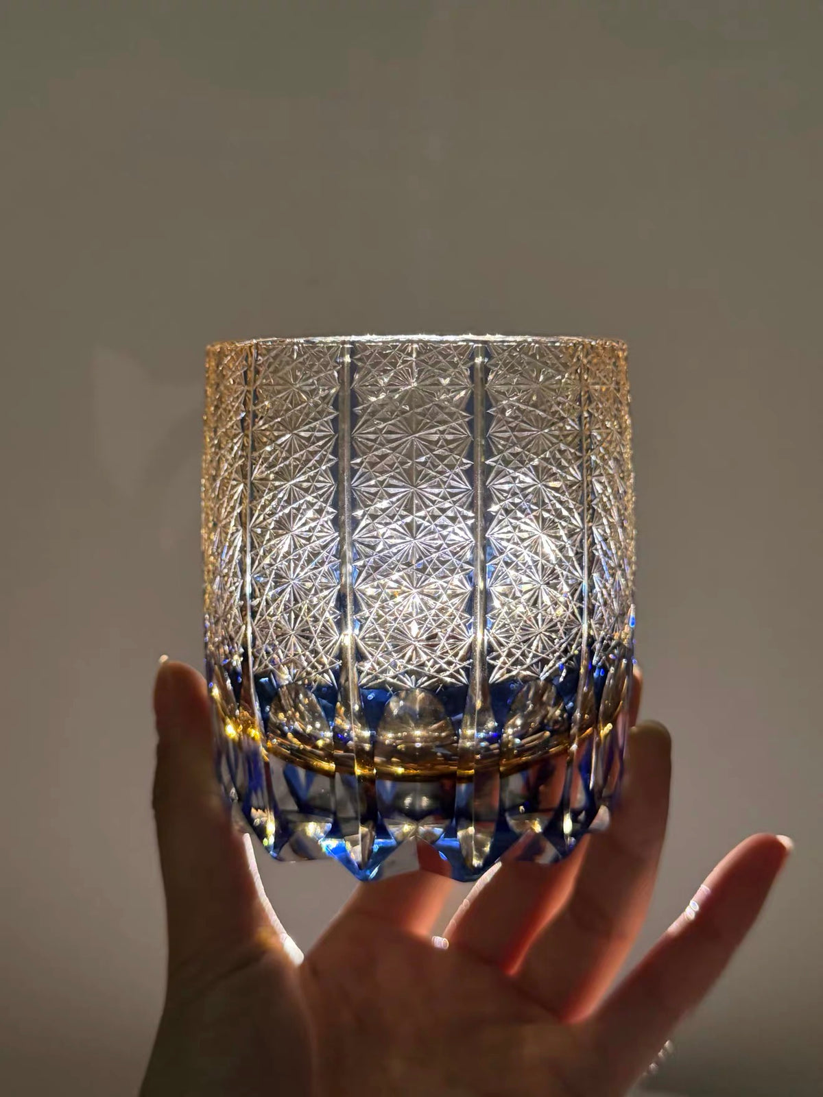 Sapphire Rain Crystal Glass