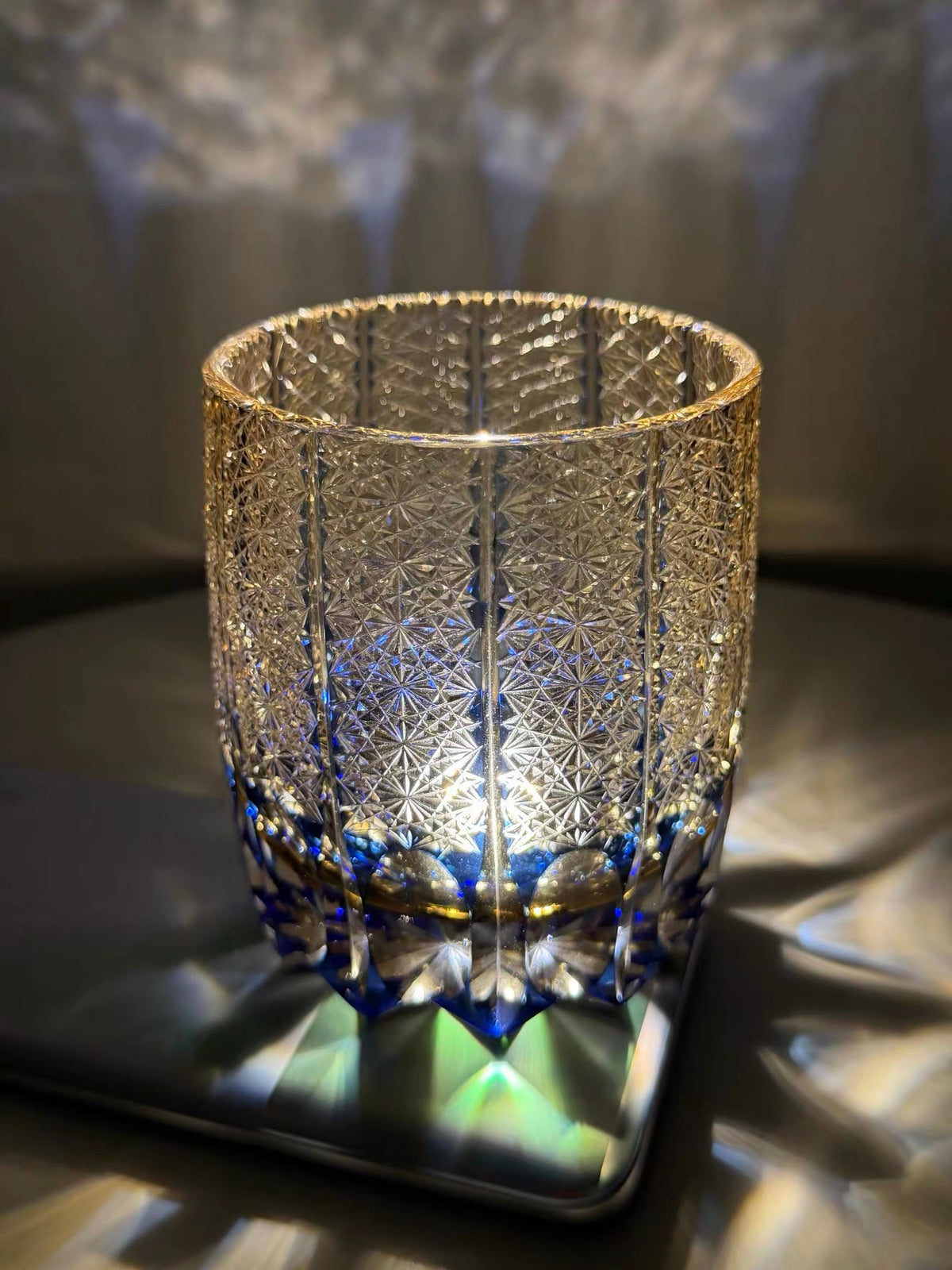 Sapphire Rain Crystal Glass