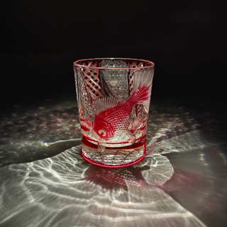 Scarlet Fantail Crystal Glass